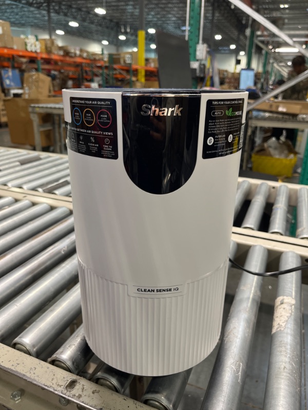 Photo 5 of Shark HP102 Air Purifier with NanoSeal HEPA, Cleansense IQ, Odor Lock, Cleans up to 500 Sq. Ft, Captures 99.98% of particles, dust, allergens, smoke, 0.1–0.2 microns, White White 500 Sq. Ft. Cylindrical