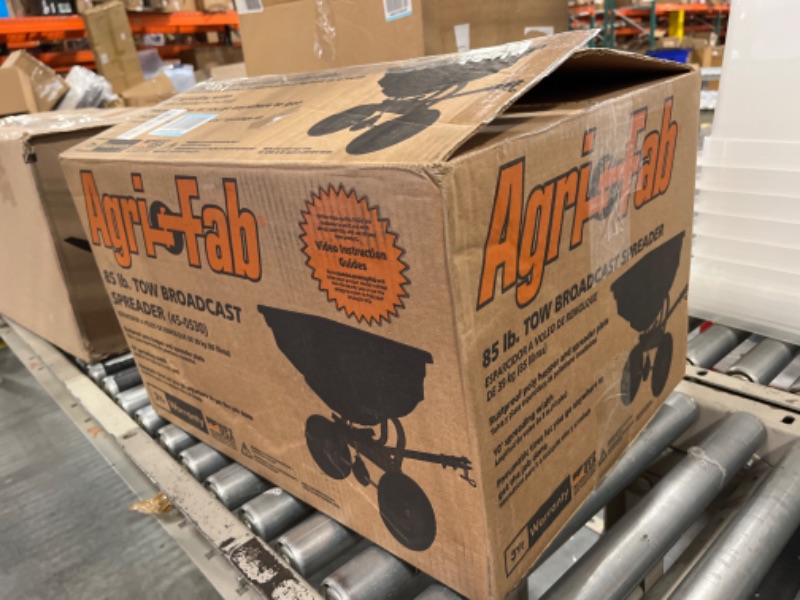 Photo 3 of Agri-Fab Inc 45-0530-131, 85 lb. Tow Broadcast Spreader, Black/Orange