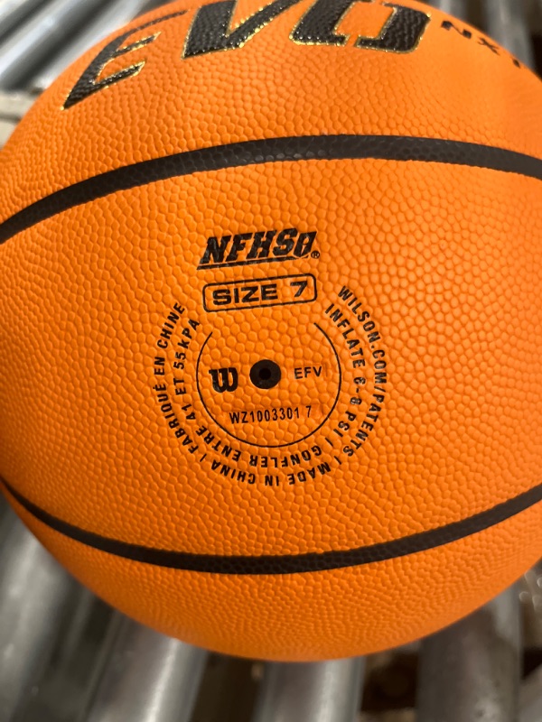Photo 3 of Wilson Basketball EVO NXT FIBA Game Ball, Mixed Leather, Ideal for Indoor, Size 7, Brown, WTB0965XB Single
