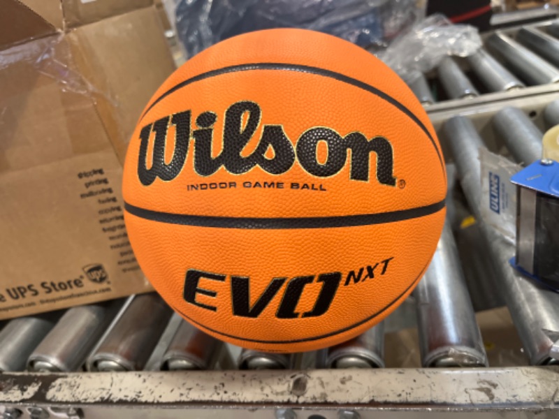 Photo 2 of Wilson Basketball EVO NXT FIBA Game Ball, Mixed Leather, Ideal for Indoor, Size 7, Brown, WTB0965XB Single