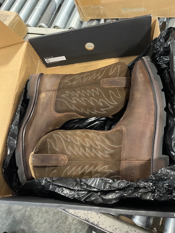 Photo 2 of ARIAT Men's Groundbreaker Square Toe Work Boot 13 Brown