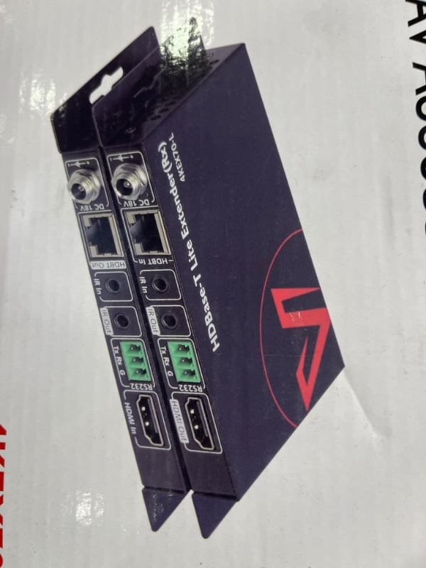 Photo 2 of AV Access HDBaseT DisplayPort KVM Extender, Zero Latency, 4k@30Hz/1080P@120Hz DP 1.2 PoE Extender with 2 USB 2.0 Ports for Keyboard and Mouse, EDID, PoE Function, Over Single Cat5e/6/6a/7 Up to 330ft