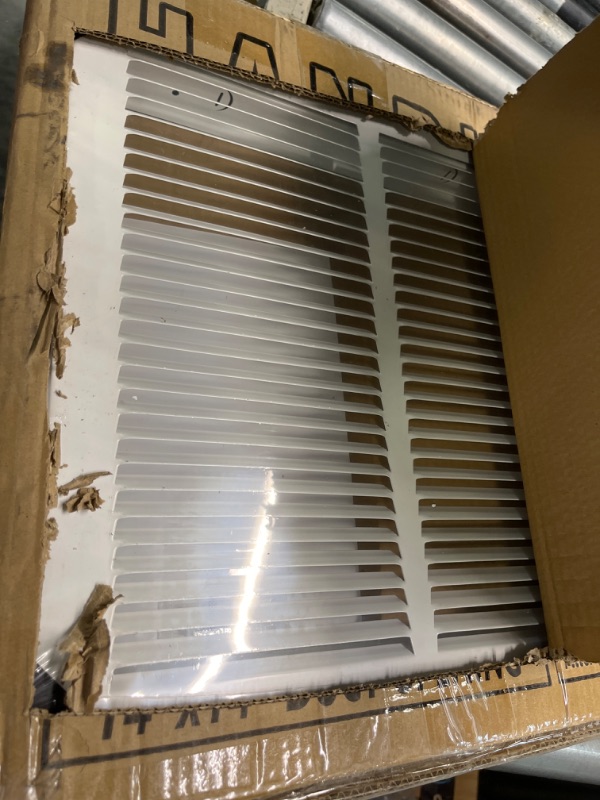 Photo 3 of 14"W x 14"H [Duct Opening Measurements] Steel Return Air Filter Grille [Removable Door] for 1-inch Filters | Vent Cover Grill, White | Outer Dimensions: 16 5/8"W X 15 5/8"H for 14x14 Duct Opening Duct Opening style: 14 Inchx14 Inch