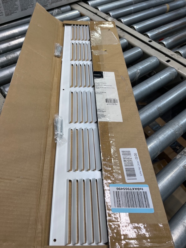 Photo 3 of Amazon Basics Return Air Grille Duct Cover for Ceiling and Wall White 30" W X 6” H 1 Pack 30" W X 6” H Air Grille Duct Cover White