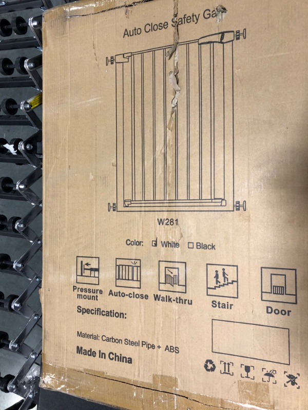 Photo 1 of Extra Tall Baby Gate Stand 38" Tall - Extra Long Large Walk Through Pet Gate for Kids or Pets - Metal Pressure Mounted Safety Gate 73.62"-76.38" Wide