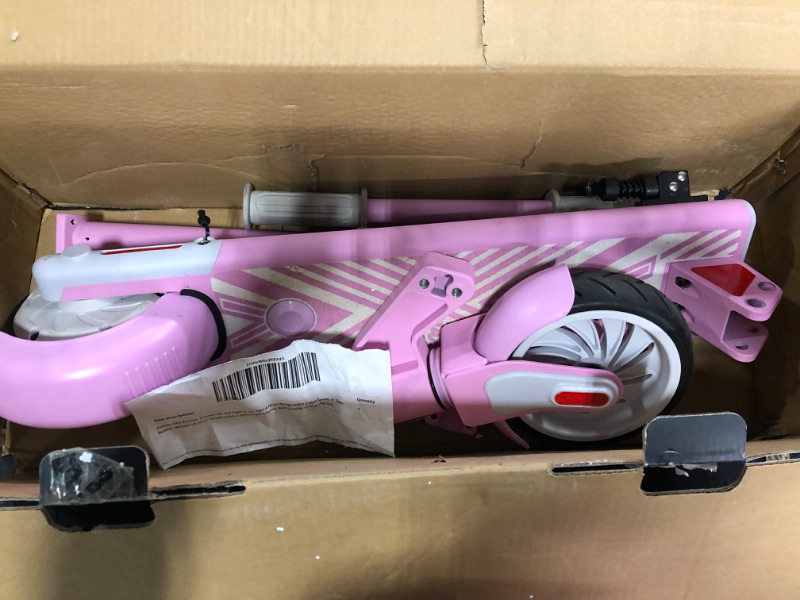 Photo 1 of Gotrax GKS Lumios Electric Scooter for Kids 6-12, 150W Motor and 6" LED Front Wheel Kick Scooter, Up to 6.25 Miles and 7.5mph, UL Certified Kids Electric Scooter Pink
