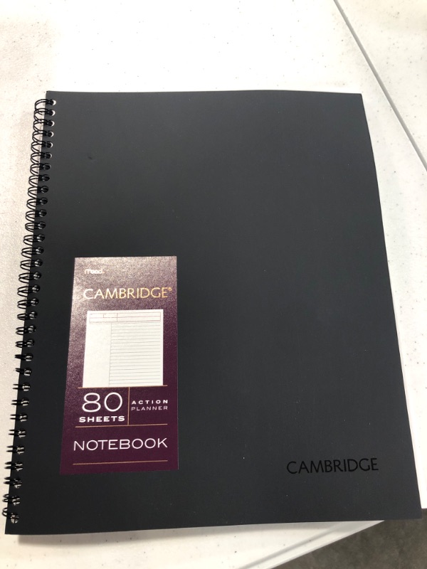 Photo 2 of Cambridge Limited Professional Notebook, 8.5" x 11", Wide Ruled, 80 Sheets, Black (06064)