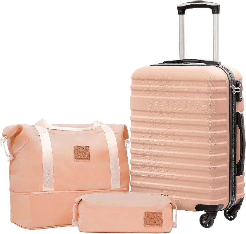 Photo 1 of 500ml Oil Dispenser with Coolife Suitcase Set 3 Piece Luggage Set Carry On Hardside Luggage with TSA Lock Spinner Wheels (Pink, 3 piece set (DB/TB/20))

