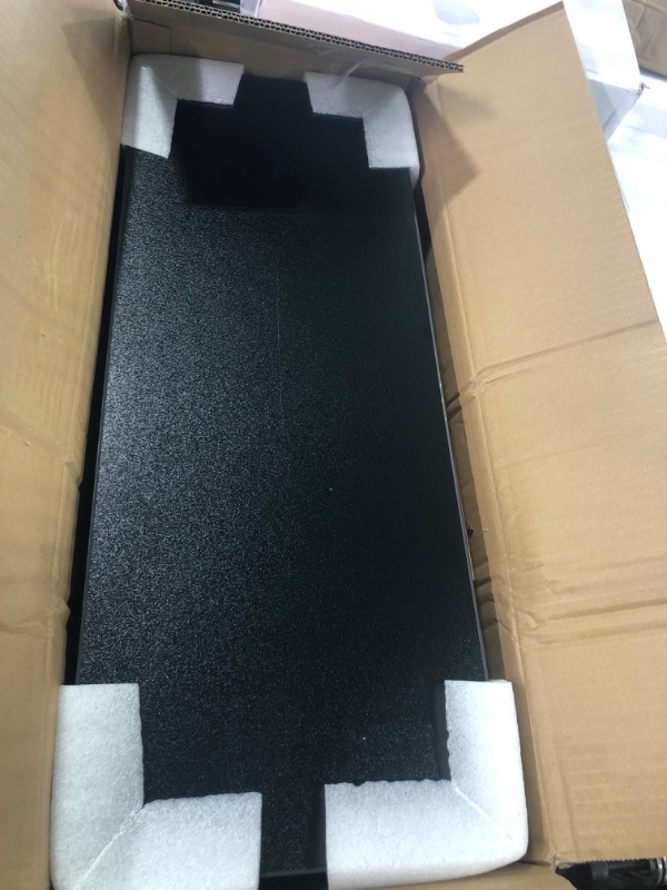 Photo 1 of Under Desk Keyboard Tray for Corner L Shaped Desk, Clamp On Keyboard Drawer Slide Out, Ergonomic Desk Extender with Swivel Clips NO Need to Dill Holes, Black 25.6"x9.8" Black