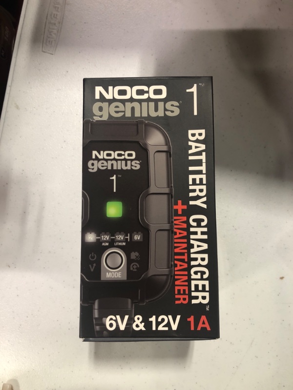 Photo 2 of NOCO GENIUS1, 1-Amp Automatic Smart Charger, 6V and 12V Portable Automotive Car Battery Charger, Battery Maintainer, Trickle Charger and Battery Desulfator with Temperature Compensation