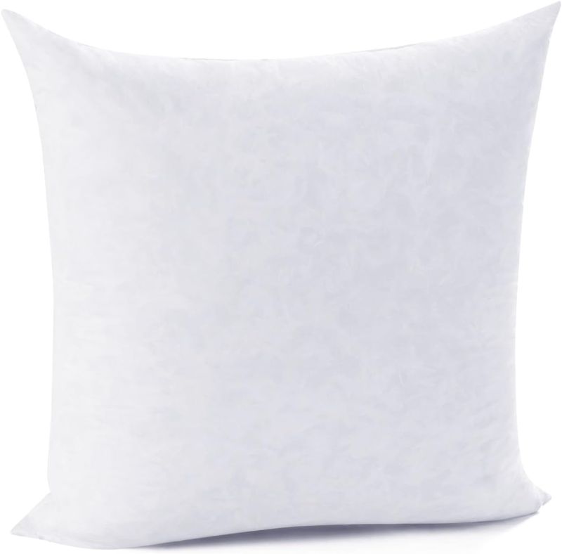 Photo 1 of  Throw Pillow Insert, Square Down and Feather Filled Decorative Bed Sofa Insert, 18x18 Inch, White