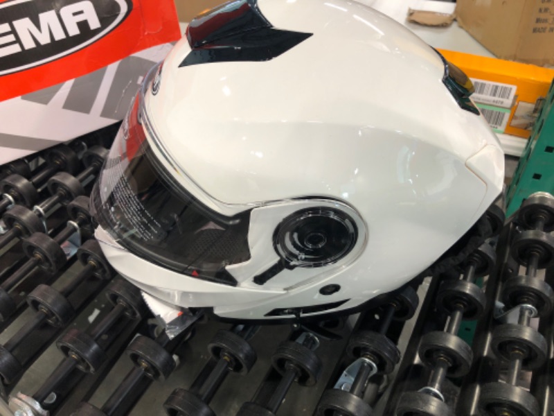 Photo 4 of Motorcycle Modular Full Face Helmet YEMA YM-926 Moped DOT Street Racing Crash Helmet White XX-Large