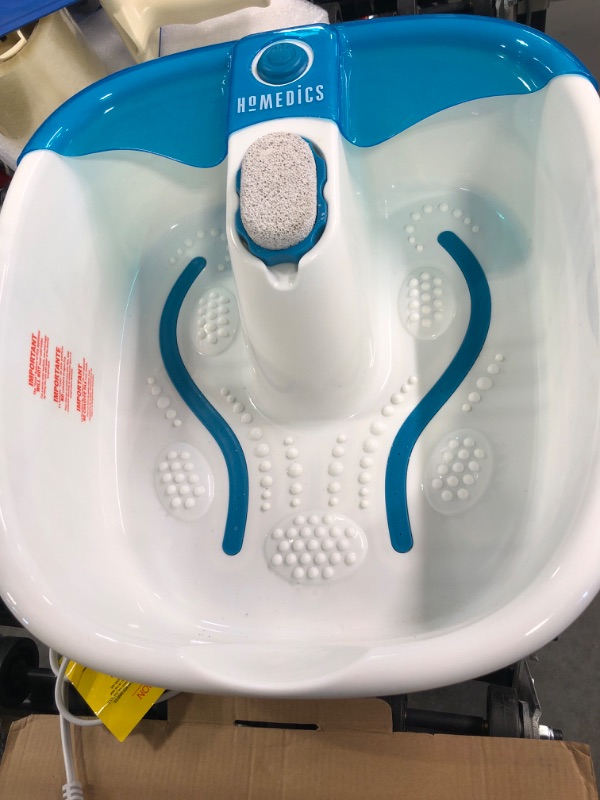 Photo 3 of HoMedics Bubble Mate Foot Spa, Toe Touch Controlled Foot Bath with Invigorating Bubbles and Splash Proof, Raised Massage nodes and Removable Pumice Stone