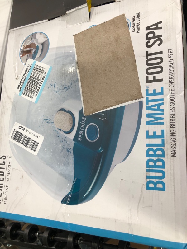 Photo 2 of HoMedics Bubble Mate Foot Spa, Toe Touch Controlled Foot Bath with Invigorating Bubbles and Splash Proof, Raised Massage nodes and Removable Pumice Stone