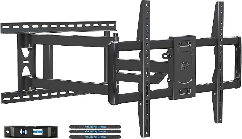 Photo 2 of Mounting Dream Long Arm TV Wall Mount for 37-75 Inch TV, Corner TV Wall Mount with 32” Long Extension, Full Motion TV Mount Swivel & Tilt, Fits Max VESA 600x400mm,100 lbs, 16”,18”,24” Studs MD2285-LA