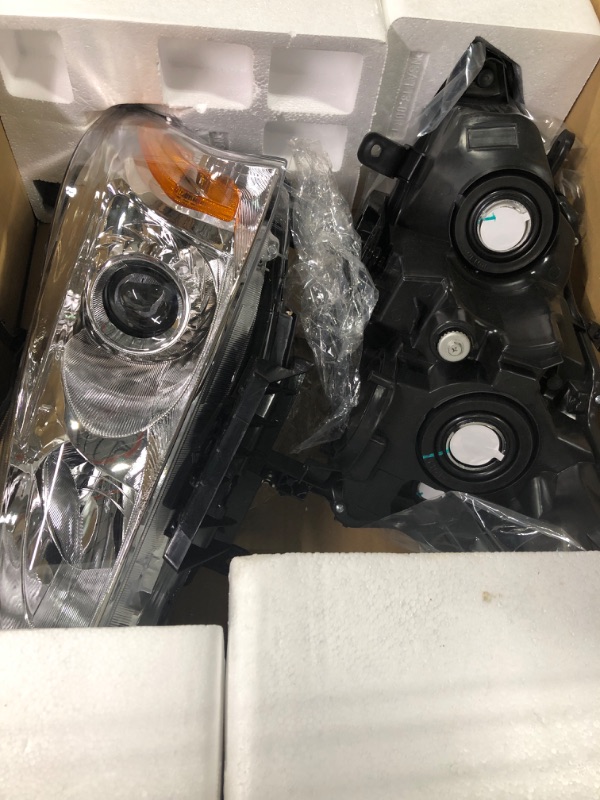 Photo 1 of PetGirl Headlight Assembly Compatible with 2013 2014 2015 Nissan Altima Chrome Housing Amber Reflector Driver and Passenger Side
