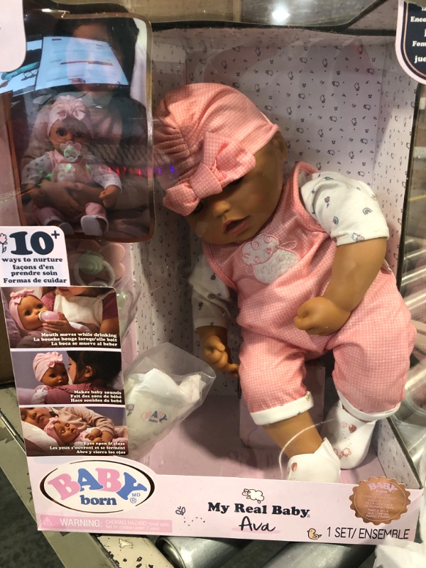 Photo 1 of Baby Born My Real Baby Doll Ava - Light Brown Eyes: Realistic Soft-Bodied Baby Doll Ages 3 & Up, Sound Effects, Drinks & Wets, Mouth Moves, Cries Real Tears, Eyes Open & Close, Pacifier