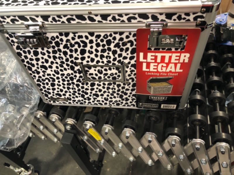 Photo 2 of Vaultz Locking File Storage Chest, Two-Handled, Letter/Legal File Storage, 17 1/2 X 14 X 12 1/2 Inches, Black and White Leopard (VZ03976)
