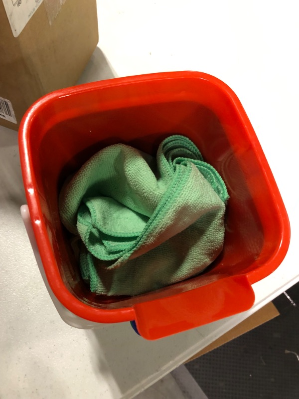Photo 1 of Matthew Red&Green&Blue Detergent and Sanitizing Cleaning Bucket 3 Quart Cleaning Pail,Set of 3 Square Containers,Built-In Spout w/Handle,Wash Rinse Sanitize Handwash Bucket,Incl.3Pcs Microfiber Cloths Red&green&blue 3 Quarts-3Pack
