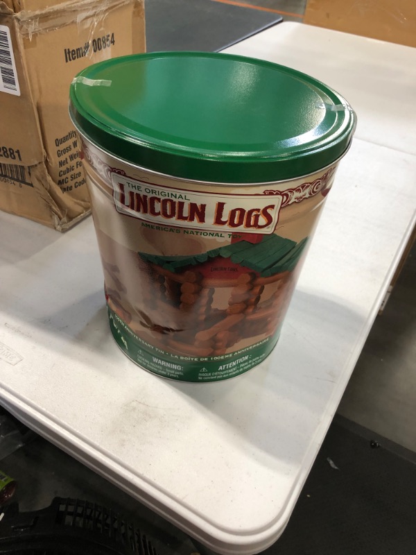 Photo 1 of Lincoln Logs –100th Anniversary Tin-111 Pieces-Real Wood Logs-Ages 3+ - Best Retro Building Gift Set for Boys/Girls - Creative Construction Engineering – Top Blocks Game Kit - Preschool Education Toy, Brown (854)
