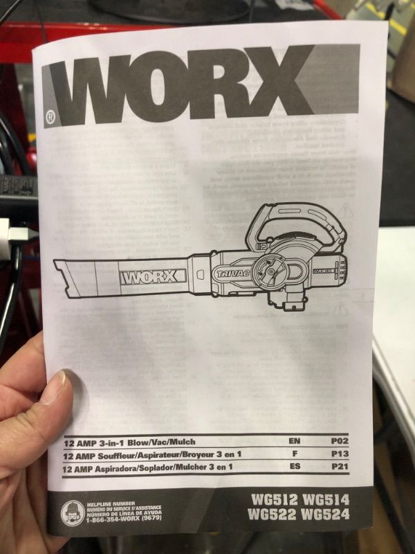 Photo 5 of WORX WG512 12 Amp TRIVAC 3-in-1 Electric Leaf Blower/Mulcher/Yard Vacuum & WA4092 Universal Gutter Cleaning Kit for Leaf Blowers