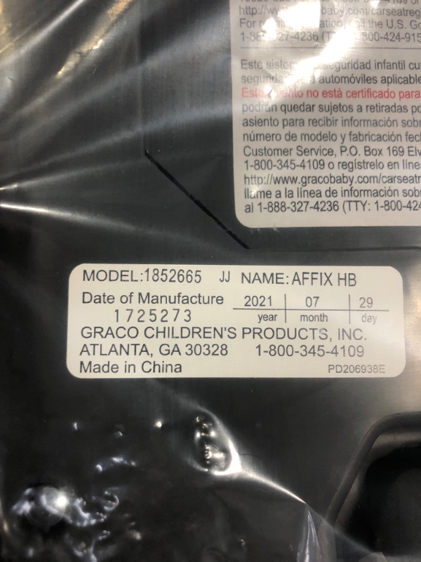 Photo 4 of Graco Affix Highback Booster Seat with Latch System, Atomic