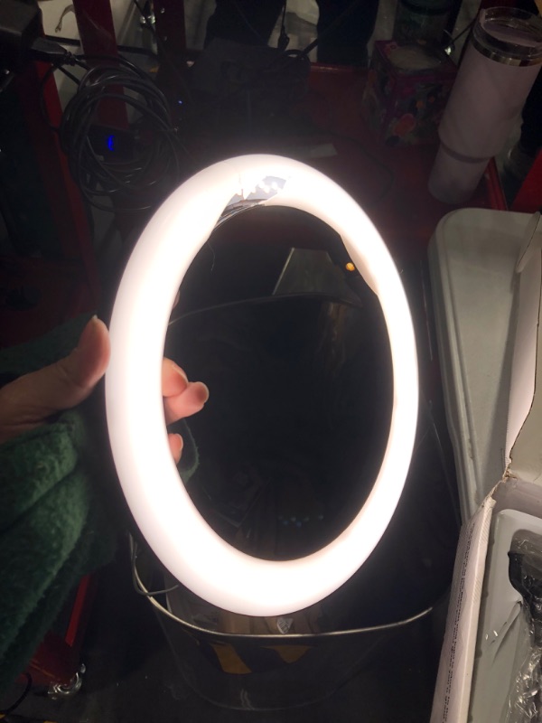 Photo 3 of Selfie Ring Light with Stand and Phone Holder, 10'' Dimmable Desktop LED Circle Light for Laptop,Computer, Lighting Kit Gifts for Live Streaming/Laptop Video Conference/Chat/Makeup/YouTube/Tiktok/Vlog