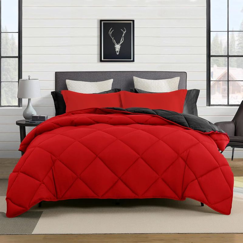 Photo 1 of 104*96 Comforter Set 3 pc-- Black/Red 