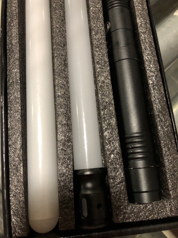 Photo 1 of Lukidy 2Pack Lightsaber Metal Hilt 12 Colors,Battery Rechargable 2-in-1 Double-Bladed FX Dueling Light Saber,Toys for Boys Girls Age 3 4 5 6 7 8 9 10 Year Old,Gifts for Boysfriend Girlfriend(Black)