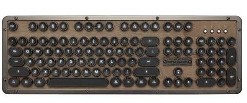 Photo 1 of Azio Retro Classic Bluetooth (Elwood) - Luxury Vintage Backlit Mechanical Keyboard, Metallic Brown/Grey (MK-RETRO-W-01B-US) & RM-RCM-L-03 Retro Classic Mouse (Artisan) Metallic Brown/Grey Retro Classic Bluetooth Keyboard