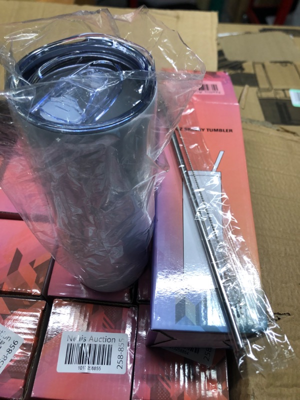 Photo 2 of BAUMFEUER 1 Pack Sublimation Tumblers bulk 20 OZ Straight Skinny Stainless Steel Double Wall Insulated Sublimation Water Bottles Blank with Lid, Individually Box, for Heat Transfer Press