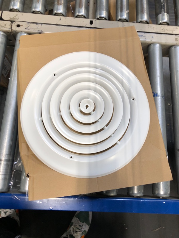 Photo 3 of 10" Round Ceiling Diffuser - Easy Air Flow - HVAC Vent Duct Cover [White] - [Outer Dimensions: 13.75"]