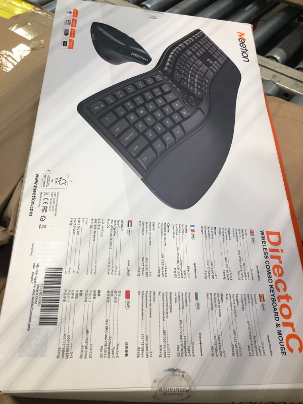 Photo 2 of MEETION Ergonomic Wireless Keyboard and Mouse, Ergo Keyboard with Vertical Mouse, Split Keyboard with Cushioned Wrist, Palm Rest, Natural Typing, Rechargeable, Full Size, Windows/Mac/Computer/Laptop