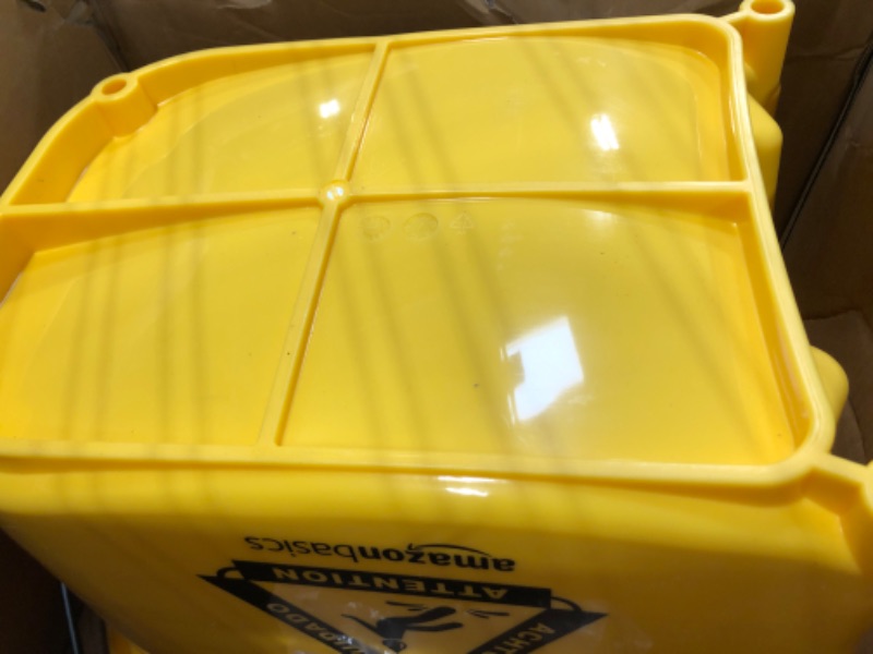 Photo 1 of Amazon Basics Side Press Wringer Combo Commercial Mop Bucket on Wheels, 35 Quart, Yellow