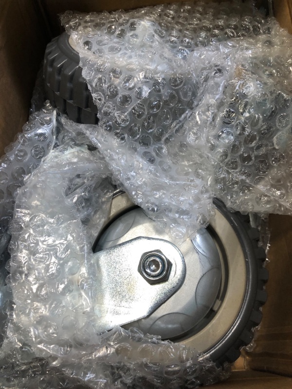 Photo 3 of 6 Inch Heavy Duty Caster No Noise Anti-Skid Plate Swivel Rubber Casters Wheels with 360 Degree Swivel Ball Bearing Top Plate Caster Wheels