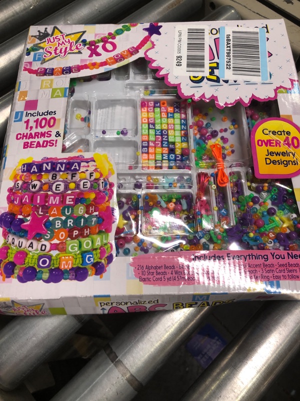 Photo 1 of Just My Style ABC Beads by Horizon Group Usa, 1000+ Charms & Beads, Alphabet Charms, Accent Beads, Seed Beads, Star Beads, Wax Beading Cord, Satin Cord & Key Ring Included, Bright