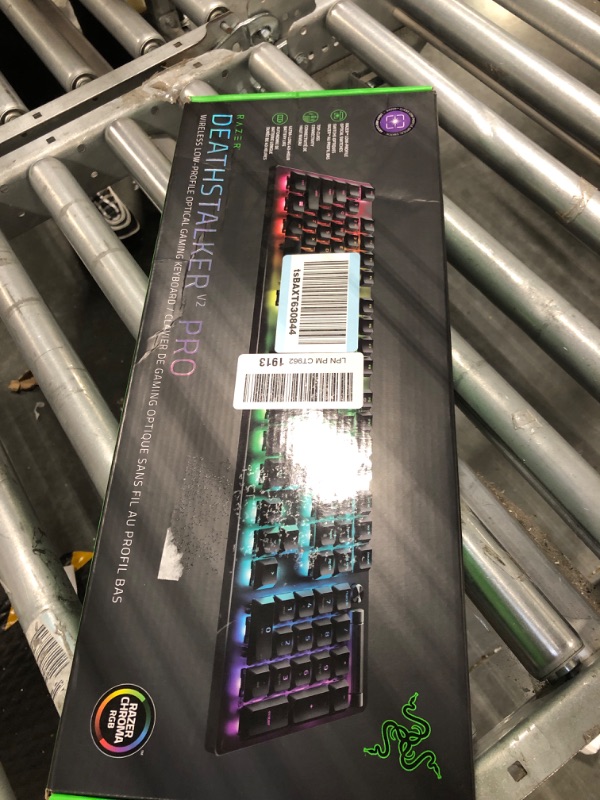 Photo 3 of Razer DeathStalker V2 Pro Wireless Gaming Keyboard: Low-Profile Optical Switches - Clicky Purple - HyperSpeed Wireless & Bluetooth 5.0-40 Hr Battery - Ultra-Durable Coated Keycaps - Chroma RGB DeathStalker V2 Pro Clicky Optical Switch