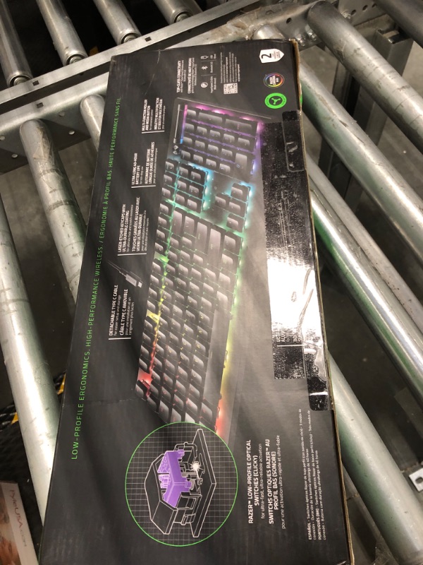 Photo 2 of Razer DeathStalker V2 Pro Wireless Gaming Keyboard: Low-Profile Optical Switches - Clicky Purple - HyperSpeed Wireless & Bluetooth 5.0-40 Hr Battery - Ultra-Durable Coated Keycaps - Chroma RGB DeathStalker V2 Pro Clicky Optical Switch