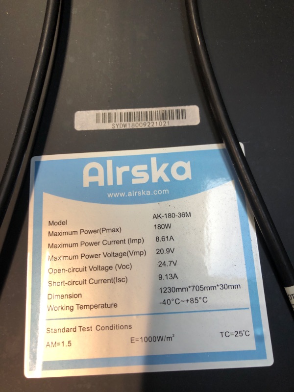 Photo 4 of Alrska180 Watt Solar Panel Busbar-Less Solar Cells 12V 180W Monocrystalline High Efficiency Shingle-Tech PV Module Off Grid for RV Trailer Camper Rooftop