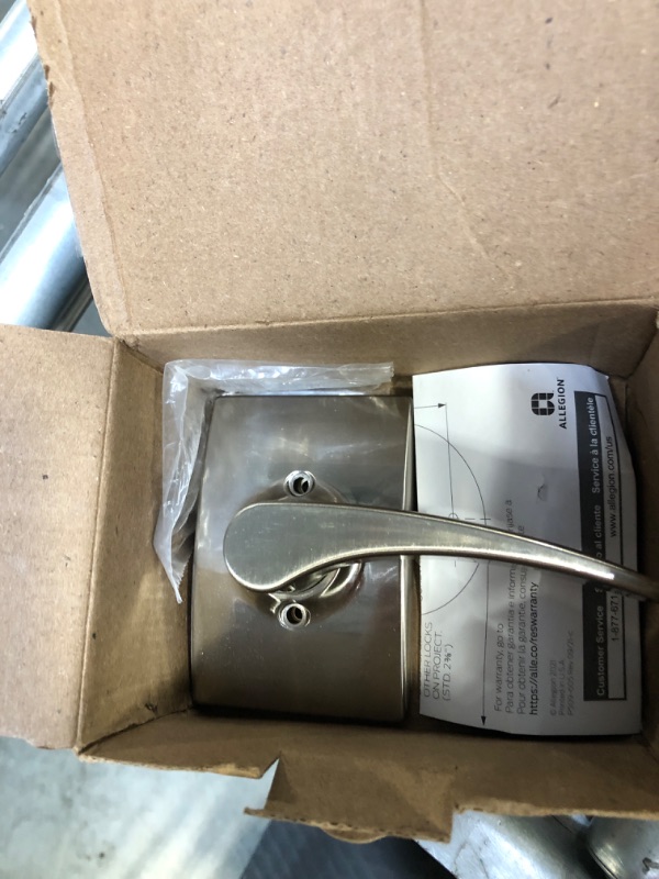 Photo 3 of SCHLAGE Manhattan Right Handed Lever with Century Trim Non-Turning Lock, Satin Nickel (F170 MNH 619 CEN RH)