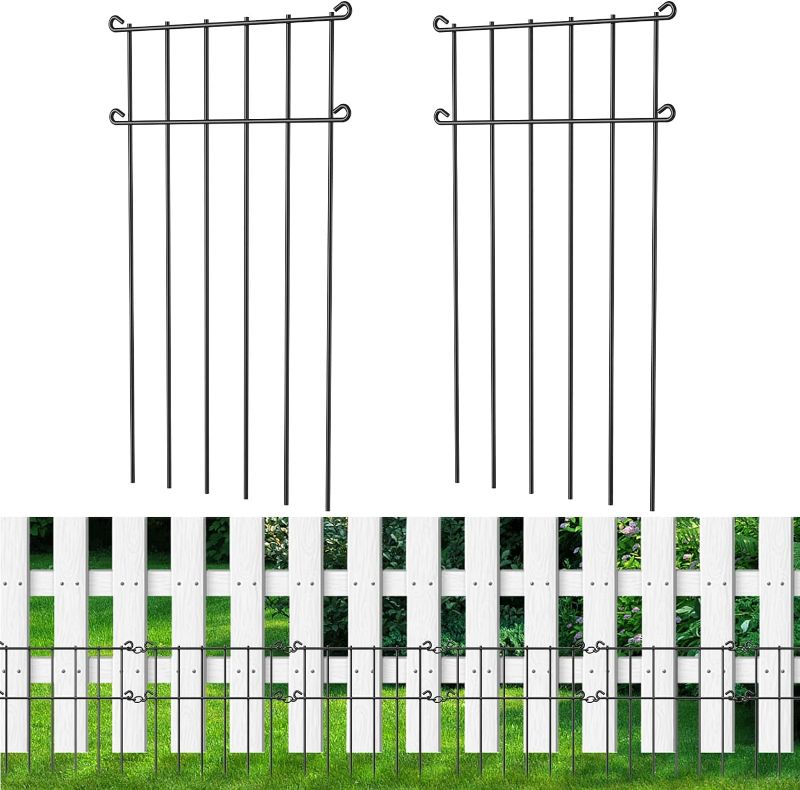 Photo 1 of 37 Pack Garden Fence No Dig Fencing, 17inchx30ft Rustproof Metal Wire Panel Animal Barrier Fence for Dogs, Yard Guard Fence Landscape Patio Outdoor Decor.