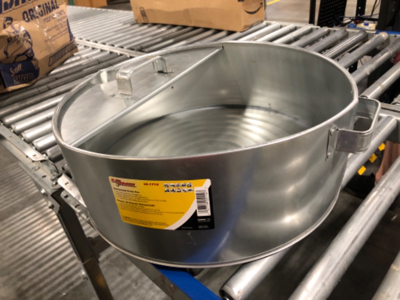 Photo 3 of LUMAX LX-1710 Silver 6 Gallon Galvanized Drain Pan. Heavy Duty Construction for Rugged Use. The Bright Zinc Galvanized, Corrosion-Resistant Finish Prevents Corrosion.