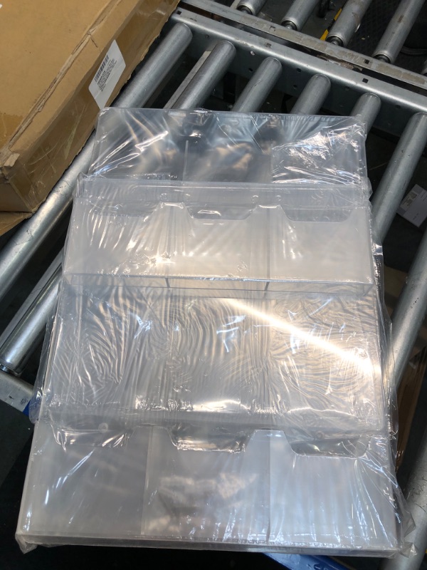 Photo 1 of 4 Pcs Acrylic Brochure Holder Wall Mount Pamphlet Holder Clear Plastic Brochure Display Stand Trifold Flyer Multi Slot Hanging Wall Holder Rack for Flyer Literature Booklet Offices (6 Pockets)