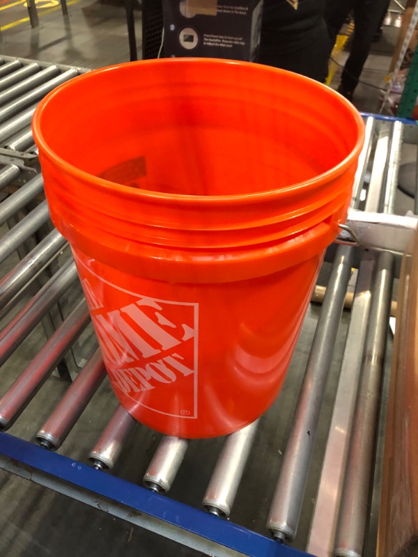 Photo 2 of 5 Gallon Orange Plastic Bucket Only - Durable 90 Mil All Purpose Pail - Food Grade Buckets NO LIDS Included - Contains No BPA Plastic - Recyclable - 1 Pack Buckets ONLY Orange 1