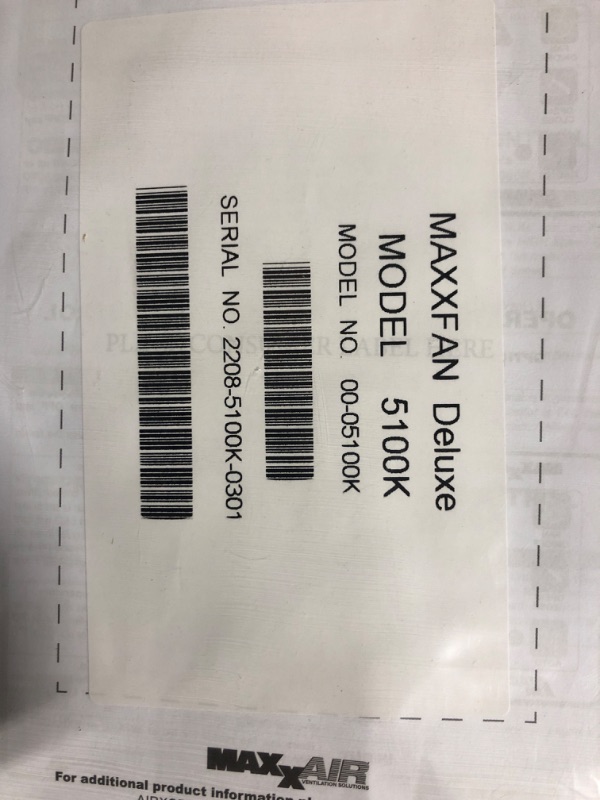 Photo 4 of Maxxair 00-05100K MaxxFan Ventillation Fan with White Lid and Manual Opening Keypad Control