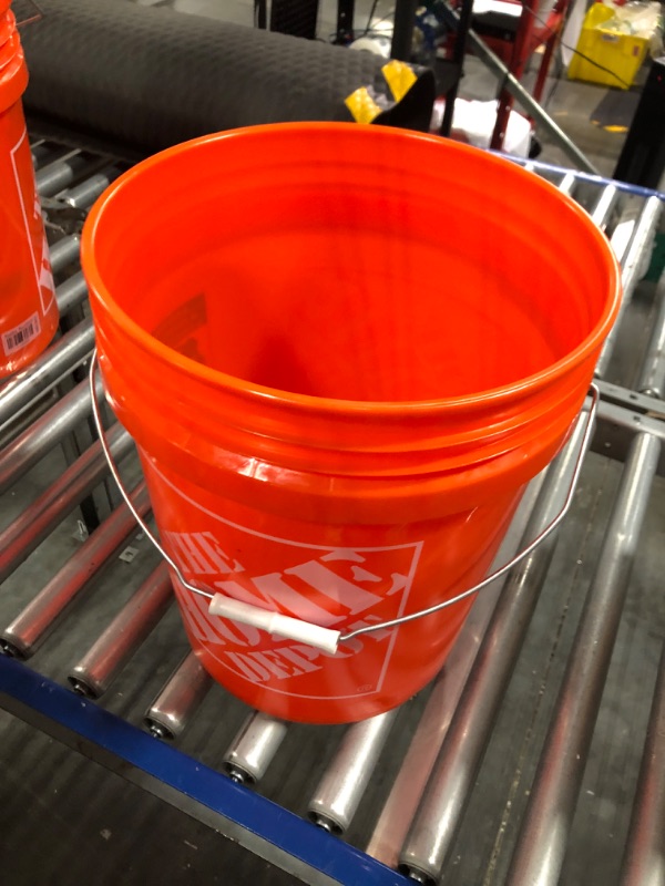 Photo 2 of 5 Gallon Orange Plastic Bucket Only - Durable 90 Mil All Purpose Pail - Food Grade Buckets NO LIDS Included - Contains No BPA Plastic - Recyclable - 1 Pack Buckets ONLY Orange 1