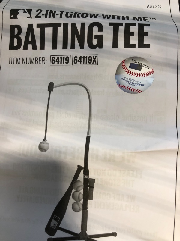 Photo 4 of Franklin Sports Grow-with-Me Kids Baseball Batting Tee + Stand Set for Youth + Toddlers - Youth Baseball, Softball + Teeball Hitting Tee Set for Boys + Girls