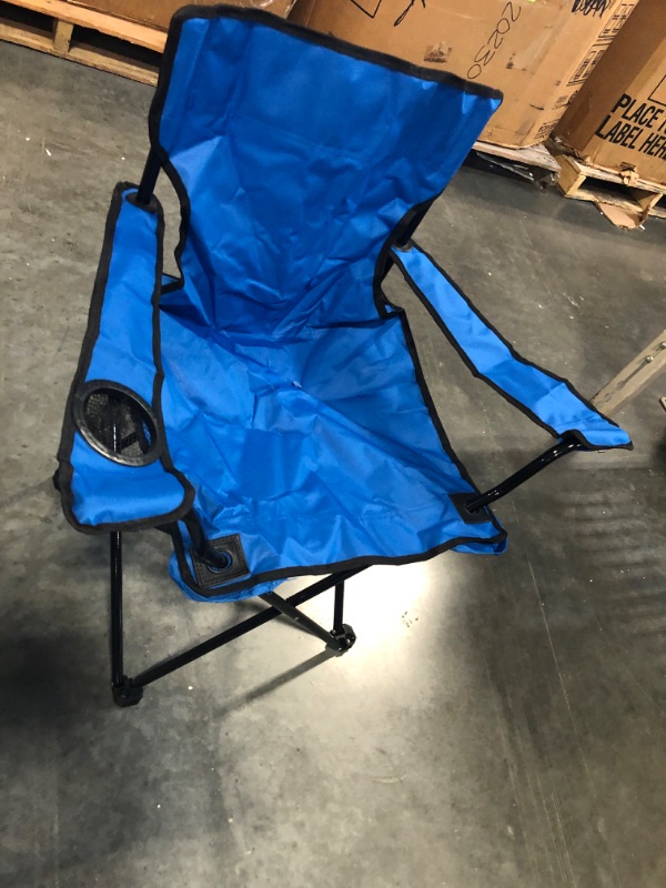 Photo 3 of 4 Pack Outdoor Folding Chairs Camp Chair Beach Chair Portable Folding Camping Chairs Lightweight Lawn Chair Foldable Sports Chair with Cup Holder Carrying Bags (Blue, Black,19.7 x 19.7 x 31.5 Inch) 19.7 x 19.7 x 31.5 Inch Blue, Black