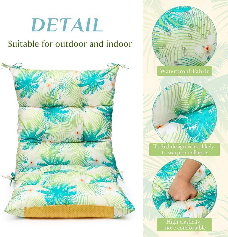 Photo 1 of  2pack Outdoor High Back Chair Cushion Waterproof Rocking Chair Cushion Indoor Outdoor Seat Back Chair  (Fresh Color,Patterned Style)
