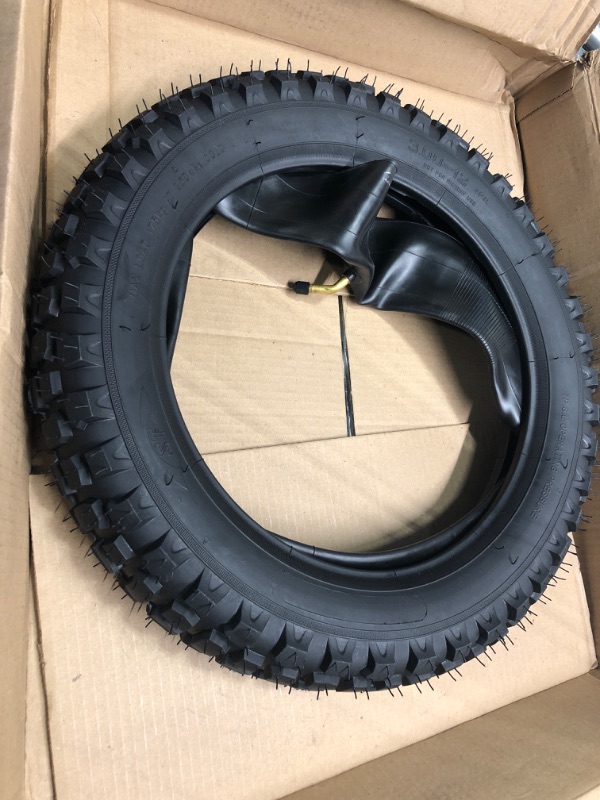 Photo 3 of 1 Set 2.50/2.75-10 Knobby Tire and Inner Tube Set - Replacement Off-road Tire and Tube for Most 49cc, 50cc, and 70cc Dirt Bikes - Highly Compatible with Honda CRF50/XR50, Suzuki DRZ70/JR 50 and More